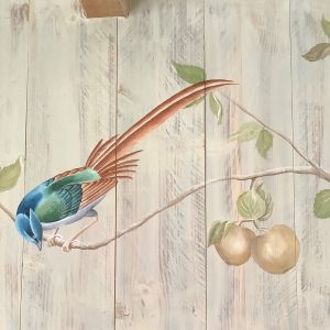 Chinoiserie bird mural
