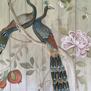 Chinoiserie peacock mural