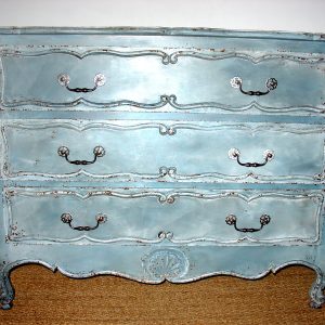 3 colour wash, distressed and aged 18thC chest of drawers
