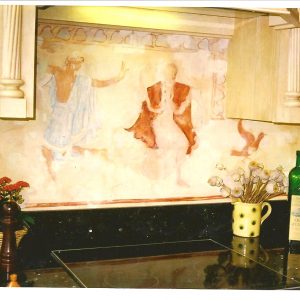 Fresco style mural Mark Wilkinson showroom